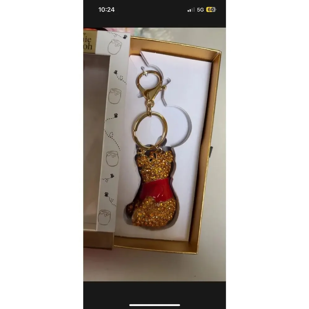 Disney / Jacmel Winnie the Pooh Pave Keychain / Bag Charm NEW